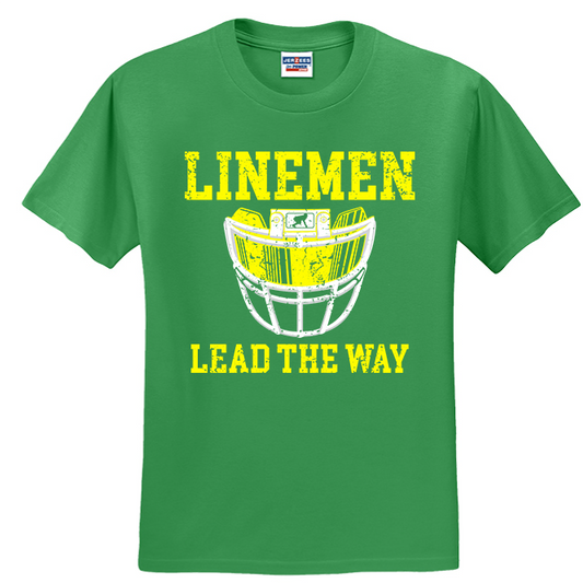 LINEMEN LEAD THE WAY (A) (Yellow) - T-Shirt