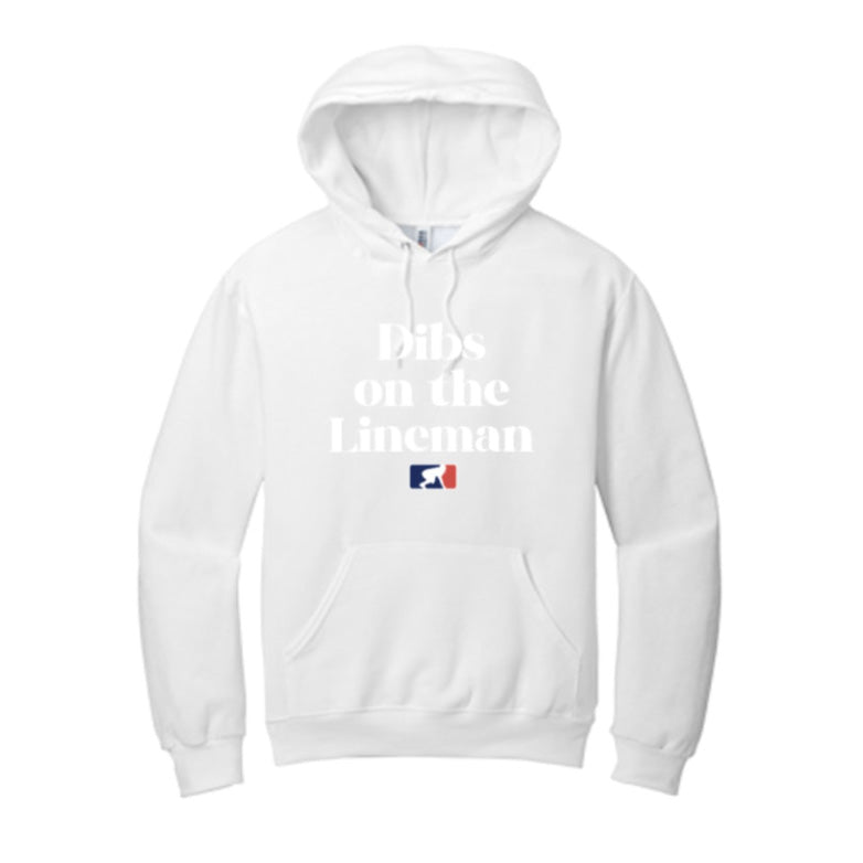 DIBS ON THE LINEMAN (White) - Heavyweight Hoodie