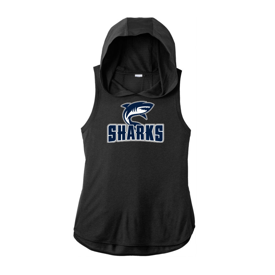 CLOVIS SHARKS - Womens TriBlend Draft Hoodie Tank