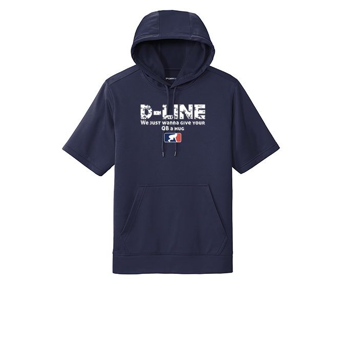 D-LINE QB HUGS - Short Sleeve Hoodie