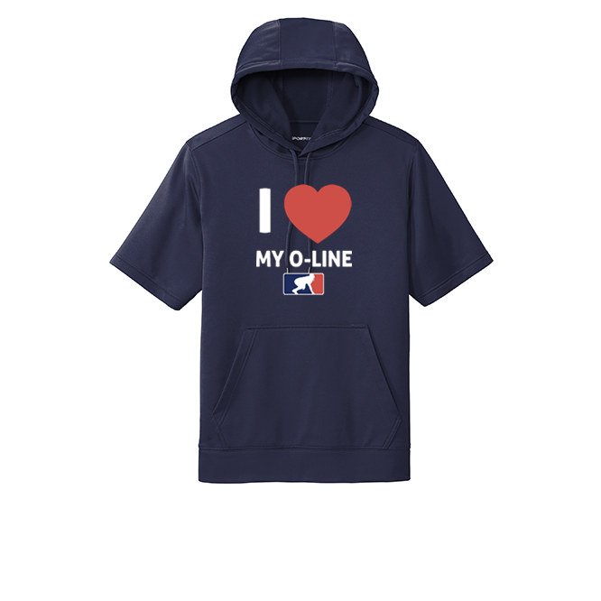 I <3 MY O-LINE - Short Sleeve Hoodie