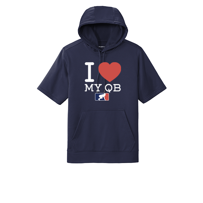I <3 MY QB - Short Sleeve Hoodie