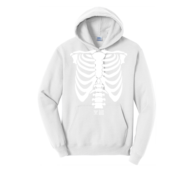 Rib Cage Graphic Hoodie (White)