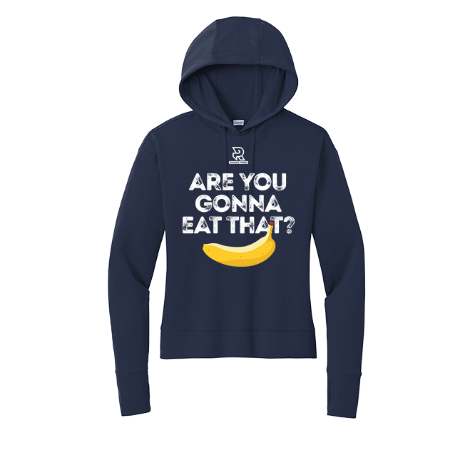 ARE YOU GONNA EAT THAT (White) - Womens Flex Fleece Pullover Hoodie