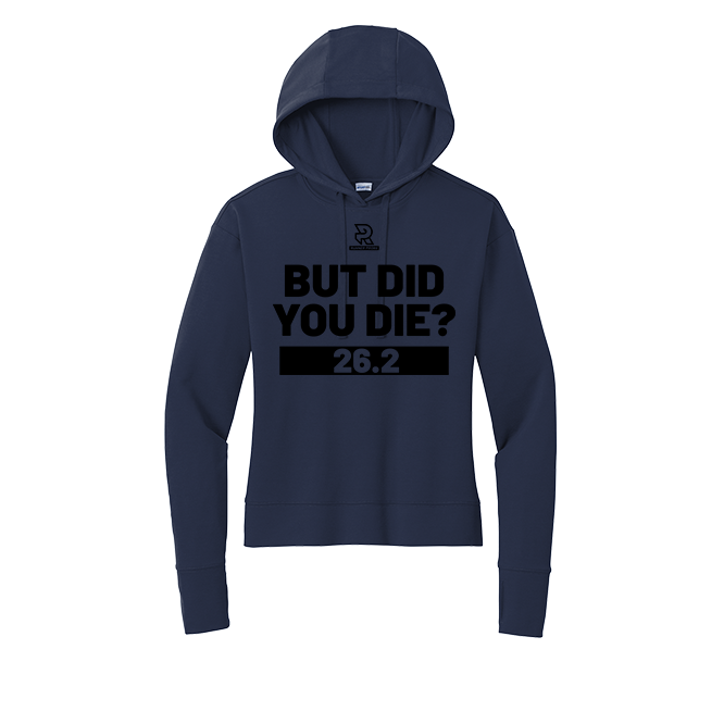 BUT DID YOU DIE? 26.2 (Black) - Womens Flex Fleece Pullover Hoodie