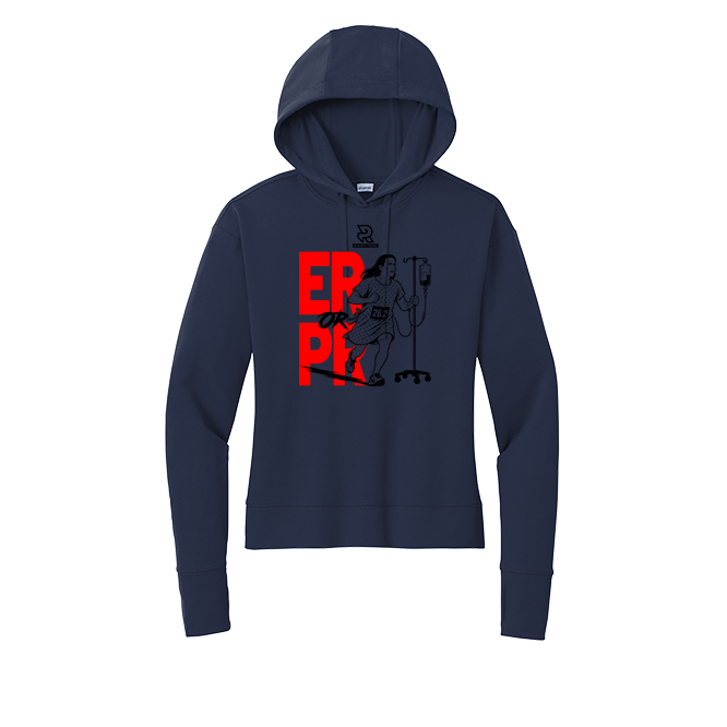 ER or PR Womens (Black) - Womens Flex Fleece Pullover Hoodie