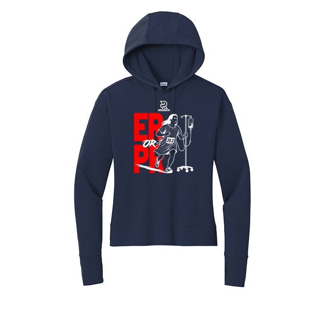 ER or PR Womens (White) - Womens Flex Fleece Pullover Hoodie