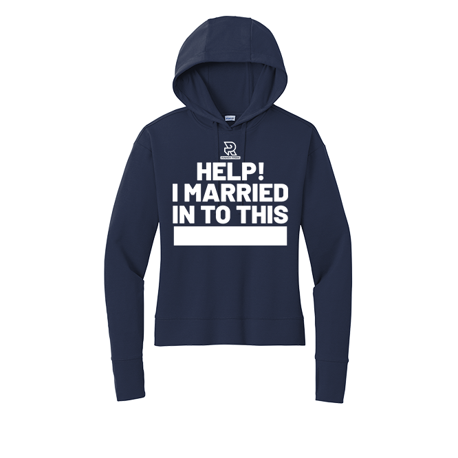 HELP! I MARRIED INTO THIS 10K (White) - Womens Flex Fleece Pullover Hoodie