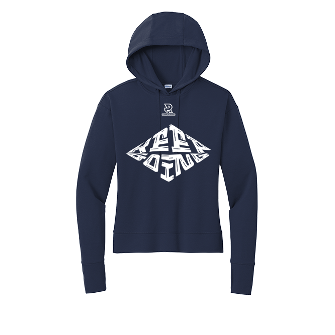 KEEP GOING (White) - Womens Flex Fleece Pullover Hoodie