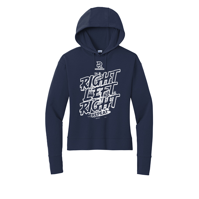 RIGHT LEFT RIGHT (White) - Womens Flex Fleece Pullover Hoodie