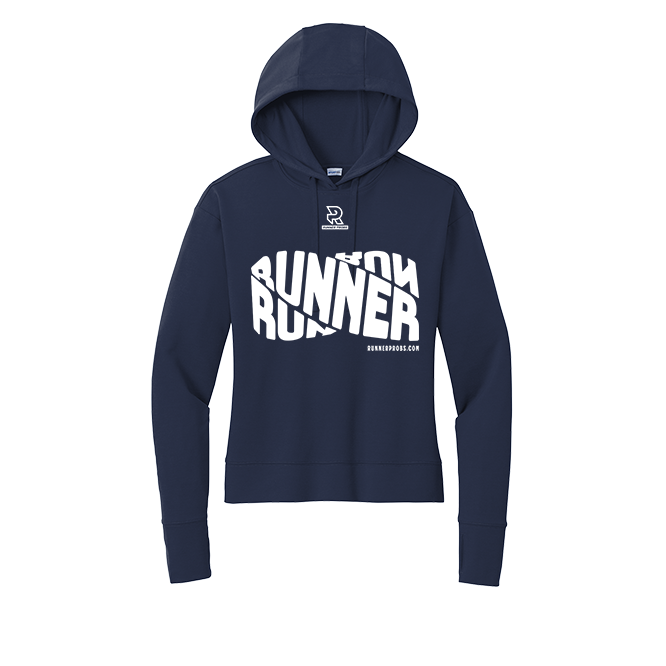 RUNNER DNA (White) - Womens Flex Fleece Pullover Hoodie