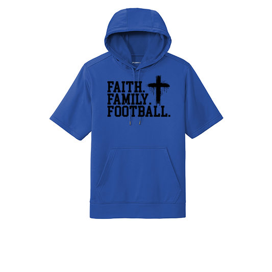 FAITH FAMILY FOOTBALL (A) (Black) - Short Sleeve Hoodie