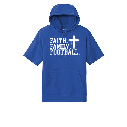 FAITH FAMILY FOOTBALL (A) (White) - Short Sleeve Hoodie