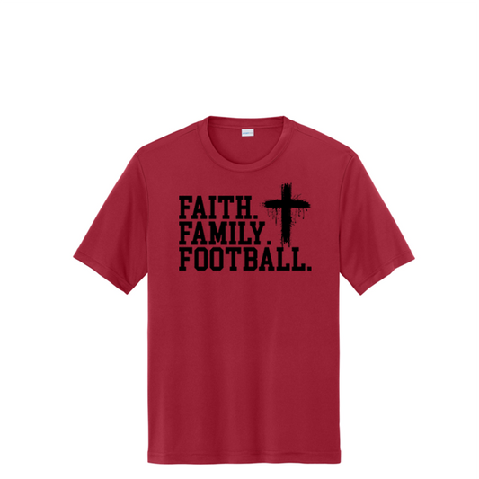 FAITH FAMILY FOOTBALL (A) (Black) - Performance Tee