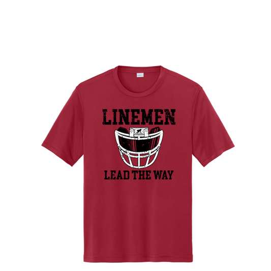 LINEMEN LEAD THE WAY (A) (Black) - Performance Tee