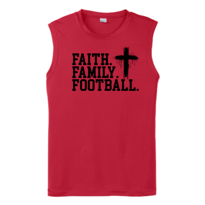 FAITH FAMILY FOOTBALL (A) (Black) - Muscle T-Shirt