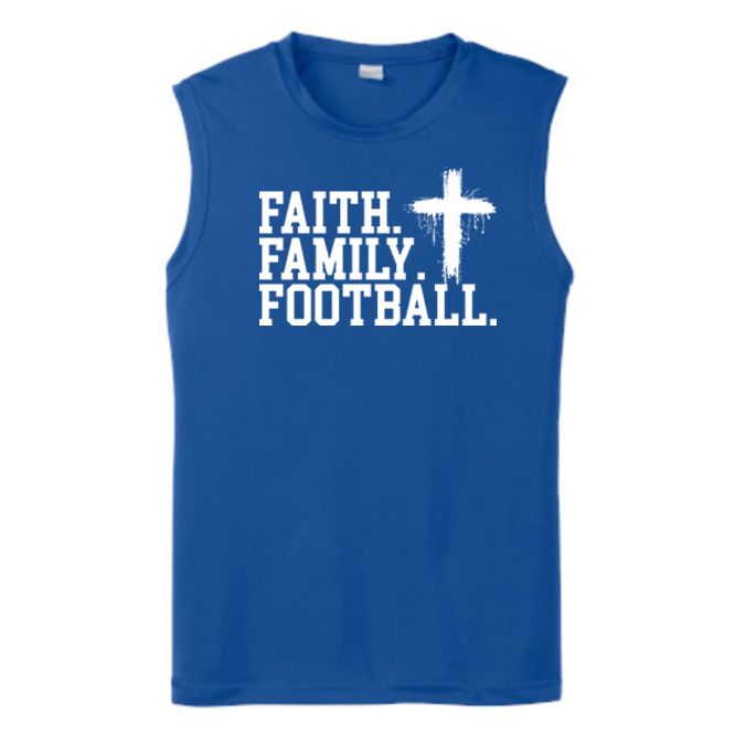 FAITH FAMILY FOOTBALL (A) (White) - Muscle T-Shirt