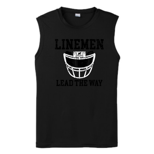 LINEMEN LEAD THE WAY (A) (Black) - Muscle T-Shirt
