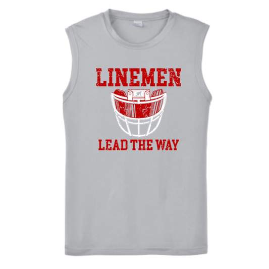 LINEMEN LEAD THE WAY (A) (Red) - Muscle T-Shirt