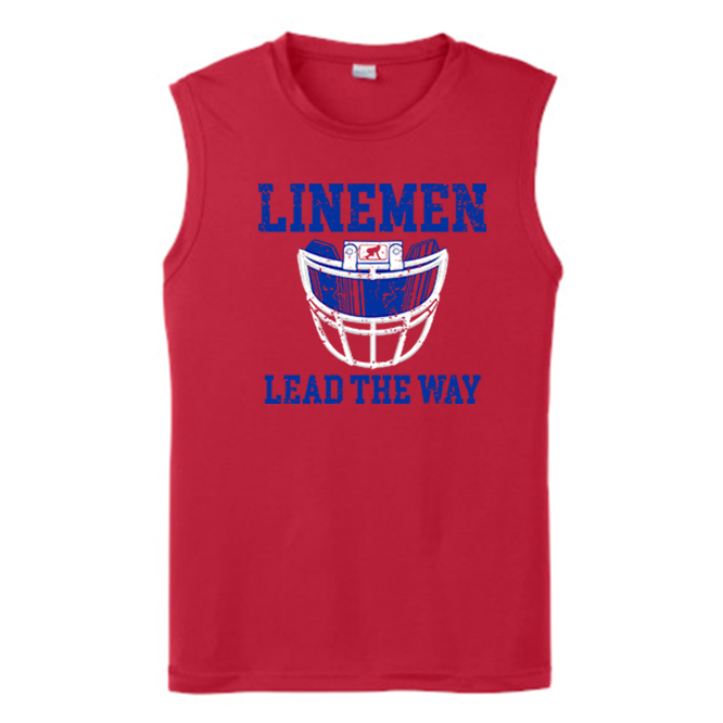 LINEMEN LEAD THE WAY (A) (Royal) - Muscle T-Shirt