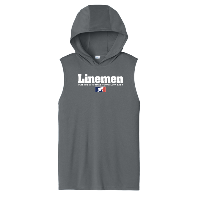 A LINEMANS JOB - Hooded Muscle Tee