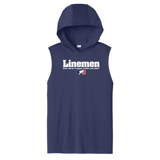 A LINEMANS JOB - Hooded Muscle Tee