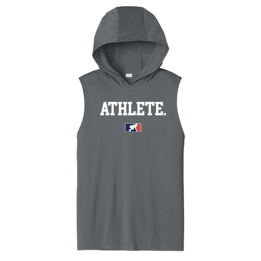 ATHLETE (White) - Hooded Muscle Tee