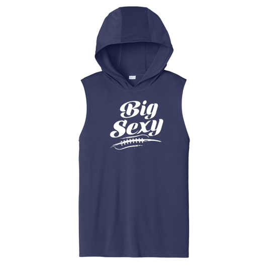 BIG SEXY (White) (A) - Hooded Muscle Tee