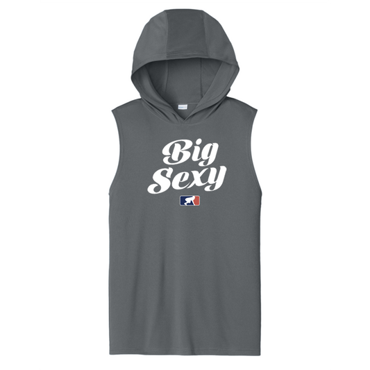 BIG SEXY (White) - Hooded Muscle Tee