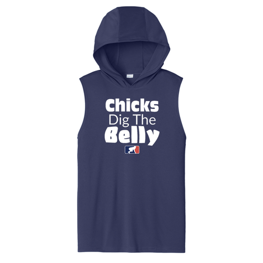 CHICKS DIG THE BELLY - Hooded Muscle Tee