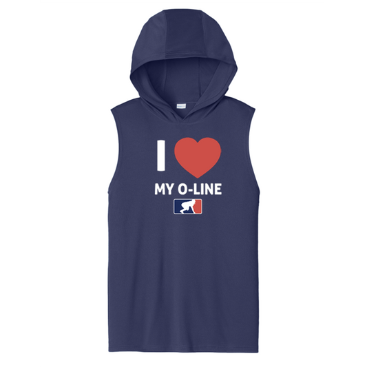 I <3 MY O-LINE - Hooded Muscle Tee