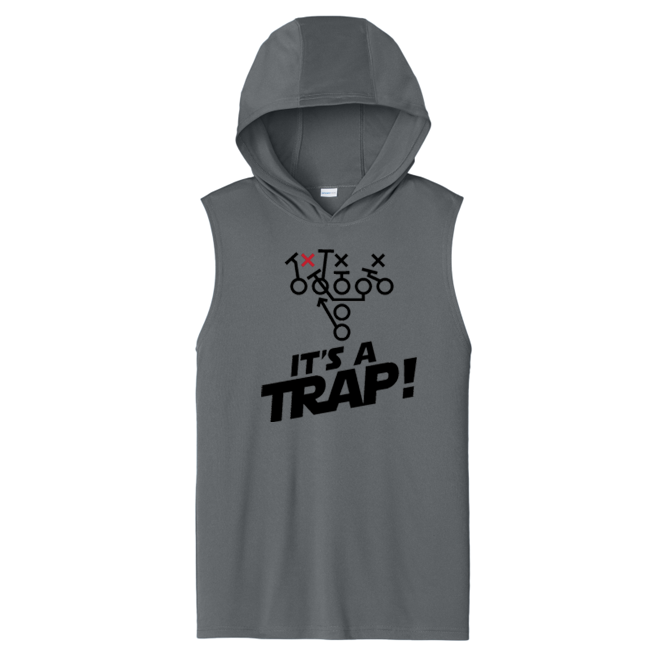 ITS A TRAP! (Black) - Hooded Muscle Tee