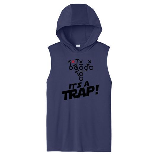ITS A TRAP! (Black) - Hooded Muscle Tee