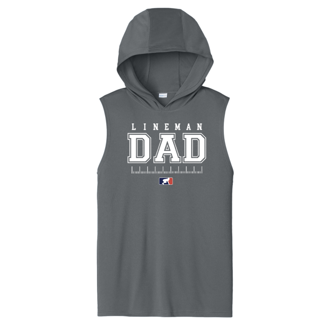 LINEMAN DAD - Hooded Muscle Tee
