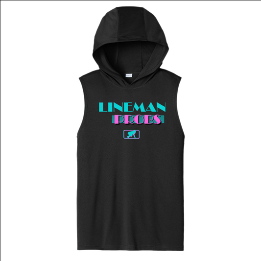 LINEMAN PROBS (Retro) - Trench Vice Hooded Muscle T-Shirt