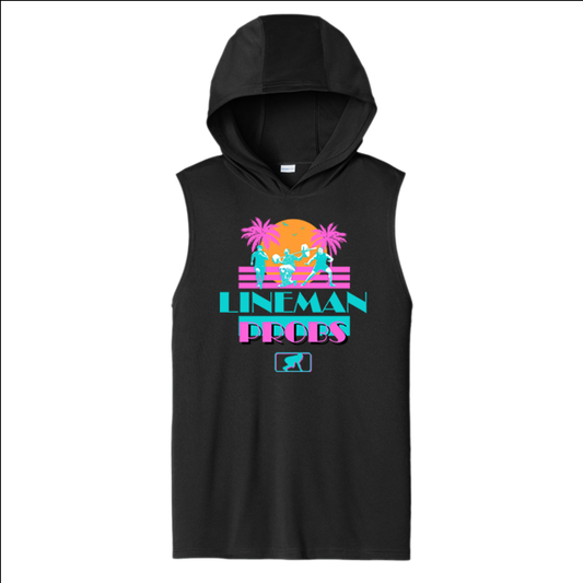 LINEMAN PROBS (Grind) - Trench Vice Hooded Muscle T-Shirt