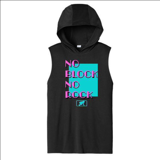 NO BLOCK NO ROCK (Vice) - Trench Vice Hooded Muscle T-Shirt