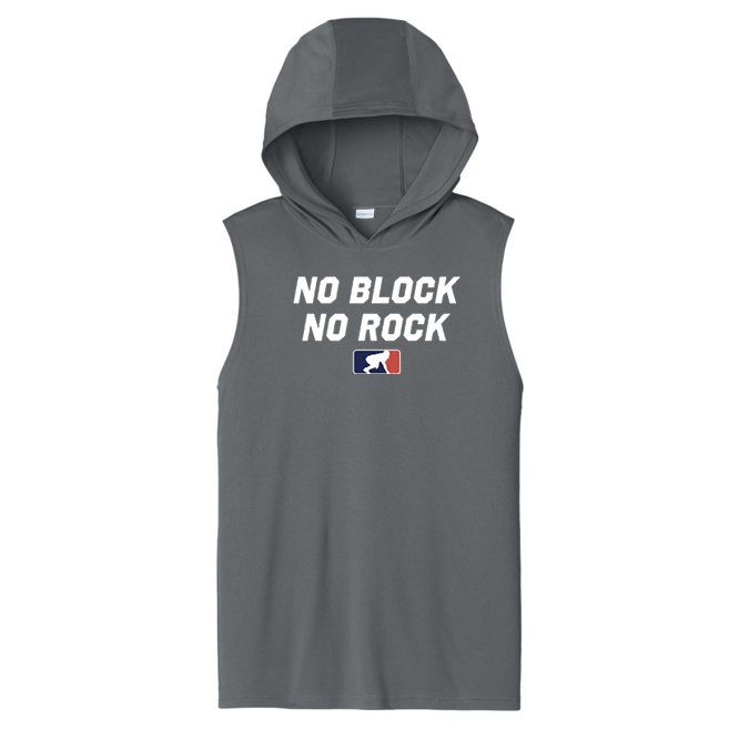 NO BLOCK NO ROCK - Hooded Muscle Tee