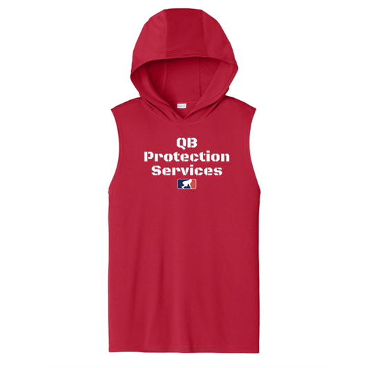 QB PROTECTION SERVICES - Hooded Muscle Tee