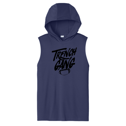 TRENCH GANG (Black) - Hooded Muscle Tee