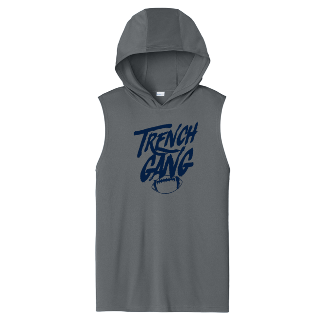TRENCH GANG (Navy) - Hooded Muscle Tee