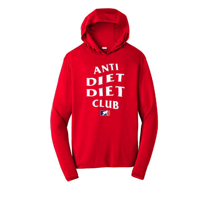 ANTI DIET CLUB - Hooded Long Sleeve Performance Tee