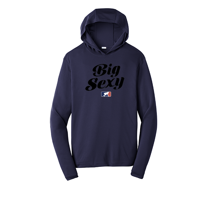 BIG SEXY (Black) - Hooded Long Sleeve Performance Tee