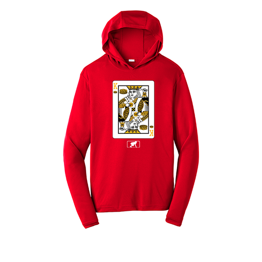 KING OF PANCAKES - Hooded Long Sleeve Performance Tee