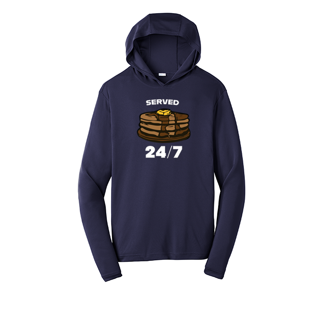 SERVED 24/7 - Hooded Long Sleeve Performance Tee