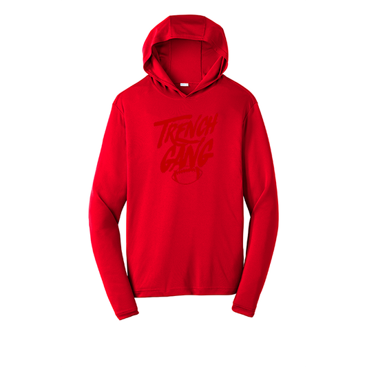TRENCH GANG (Red) - Hooded Long Sleeve Performance Tee