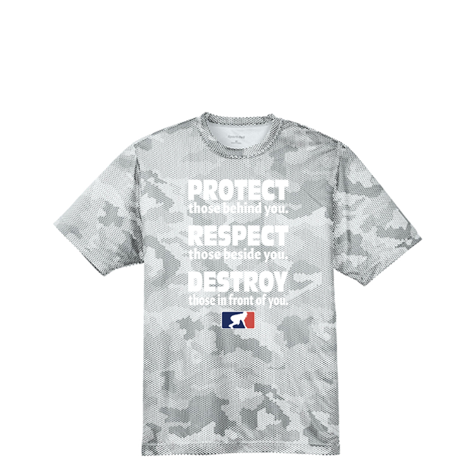 PROTECT RESPECT DESTROY - Hex Camo Performance Tee