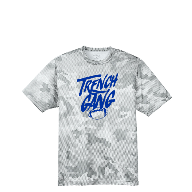 TRENCH GANG (Royal) - Hex Camo Performance Tee