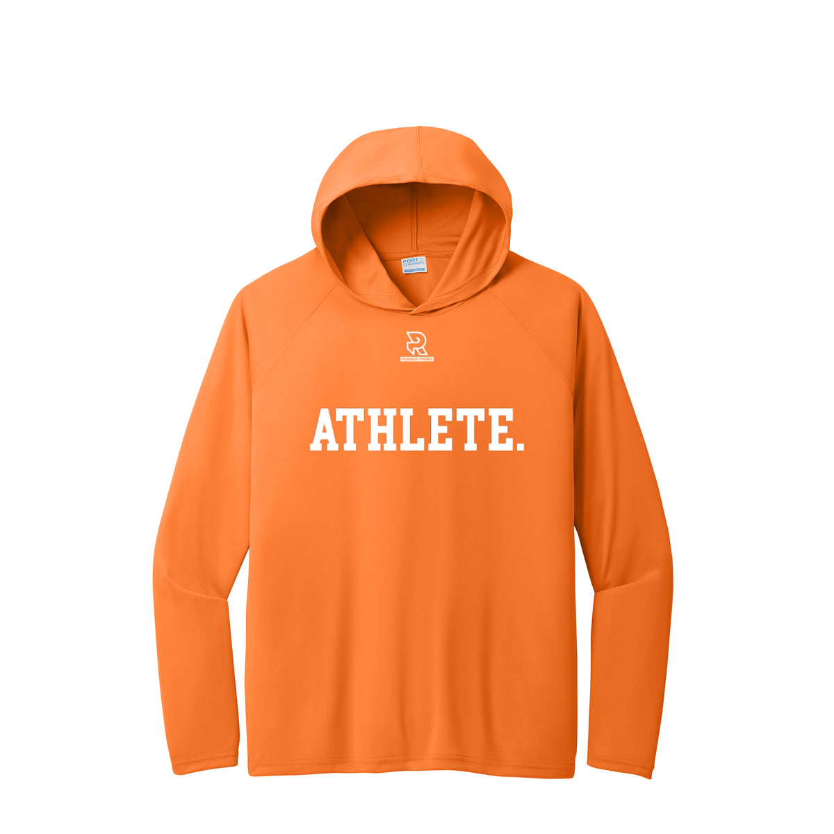 ATHLETE (White) - Long Sleeve Hooded Performance Tee