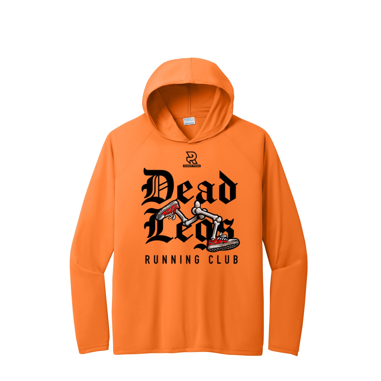 DEAD LEGS (Black) - Long Sleeve Hooded Performance Tee